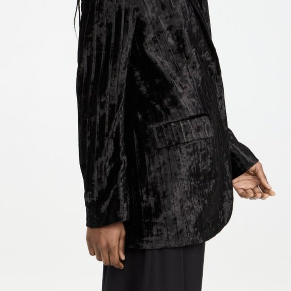 Endless Rose Crushed Velvet Blazer Black Size Small - Picture 3 of 6